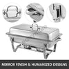 9L Chafing Dish Set Buffet Pan Bain Marie Bow Stainless Steel Food Warmer 3 Size