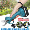 Cordless Electric Pruning Shears Secateur Rechargeable Branch Cutter 2Battery