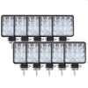 10PCS 80W CREE FLOOD LED Work Lights 12V Boat Camping Square 4inch Bar