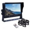 4-Channel Split 7" Screen Monitor w/4 Reversing Camera Kit for Truck Trailer Bus