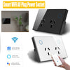 Home WIFI APP Control Smart Socket Touch LED Indicator Crystal Tempered Glass