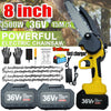 8inch Mini Cordless Electric Chainsaw 2XBattery-Powered Wood Cutter Rechargeable