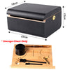 Wooden Storage Chest With Movable Tray Lockable Wood Stash Box Rolling Tray Gift