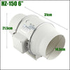 Air Circulation Extractor Fan 4/6/8" Inch Duct Inline Exhaust Vent Industrial