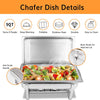 9L Chafing Dish Set Buffet Pan Bain Marie Bow Stainless Steel Food Warmer 3 Size
