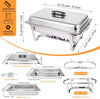 9L Chafing Dish Set Buffet Pan Bain Marie Bow Stainless Steel Food Warmer 3 Size