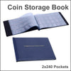 2X240 Coin Holders Collection Album Book Coin Penny Money Storage Pocket Folder