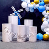 5PCS Display Stand Round Plinth Cylinder Pedestal + Balloon Set Wedding Party