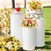 3PCS Flower Display Stand Wedding Round Plinth Cylinder Pedestal + Balloon Set