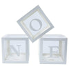 4Pcs/Set Balloon BABY Box Cube Clear Boxes Birthday Baby Shower Party Gift