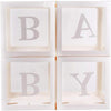 4Pcs/Set Balloon BABY Box Cube Clear Boxes Birthday Baby Shower Party Gift