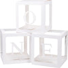 4Pcs/Set Balloon BABY Box Cube Clear Boxes Birthday Baby Shower Party Gift