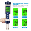 PH EC TDS Salinity Temp 5 in 1 Pen Meter LCD Digital Water Quality Monitor Test