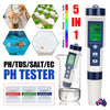 PH EC TDS Salinity Temp 5 in 1 Pen Meter LCD Digital Water Quality Monitor Test