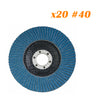 20PCS 5'' 125MM Angle Grinder Flap Sanding Disc 40 60 80 120Grit Grinding Wheel