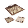 3in1 Protable Large Chess Wooden Set Folding Chessboard Wood Board Game Toy