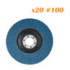 20PCS 5'' 125MM Angle Grinder Flap Sanding Disc 40 60 80 120Grit Grinding Wheel