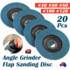 20PCS 5'' 125MM Angle Grinder Flap Sanding Disc 40 60 80 120Grit Grinding Wheel