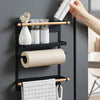 Kitchen Fridge Organiser Rack Refrigerator Magnetic Shelf Towel Holder with Hook