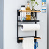 Kitchen Fridge Organiser Rack Refrigerator Magnetic Shelf Towel Holder with Hook