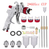 Spray Gun HVLP Gravity Gun Paint Feed Air Spray Gun Kit 3 Nozzle 1.4mm 1.7mm 2mm