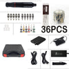 36PC Tattoo Kit Motor Pen Machine Gun Color Inks Power Supply Tattoo Needles Set