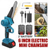 36V 6"Rechargeable Electric Mini Cordless Chainsaw 2XBattery Powered Wood Cutter