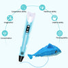 3D Printing Pen Drawing Pen Printer LCD Screen USB 3 Free Filaments Kid Gift