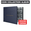 2X240 Coin Holders Collection Album Book Coin Penny Money Storage Pocket Folder