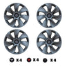 4PCS Wheel Cover Caps For Tesla Model Y 19Inch ABS Black/Gray Rim Hubcap Hub Cap