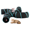 Pet Cat 4-Way Tunnel Play Toy Foldable Funny Exercise Tunnel Rabbit Kitten Puppy